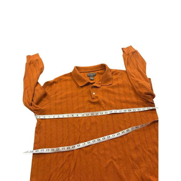 Saddlebred Polo Long Sleeve Cotton Blend Orange Mens XL - Picture 5 of 5